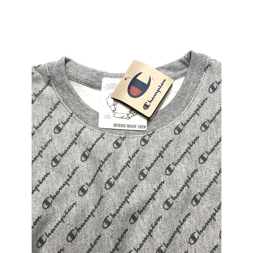 Champion Womens Reverse Weave Crew Sweatshirt Sz L Spellout Diagonal Script Lrg - Picture 4 of 5
